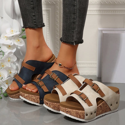 Sandales Compensées à Boucle